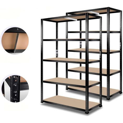 Brstheco Étagères de garage en métal 2 en 1,150x90x40cm, 2 pièce (1/5)