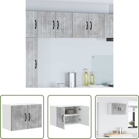 vidaXL Beton Grau - Küchenwandschrank Beton Grau 60 x 31 x 40 cm Holzwerkstoff (1/5)