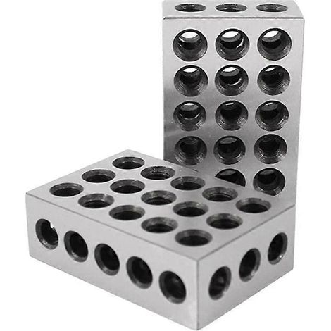 Jeu de 2 blocs parallèles de précision en acier trempé à 23 trous (25-50-75 mm) pour machines appariées (1/5)