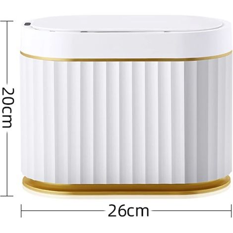 Poubelle intelligente (5 L, dorée, à piles), capteur électronique automatique, idéale pour la maison, la cuisine et la salle de bain.