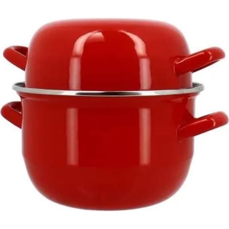 Menastyl Muschel-Topf aus emailliertem Stahl Rot 18 cm (1/4)