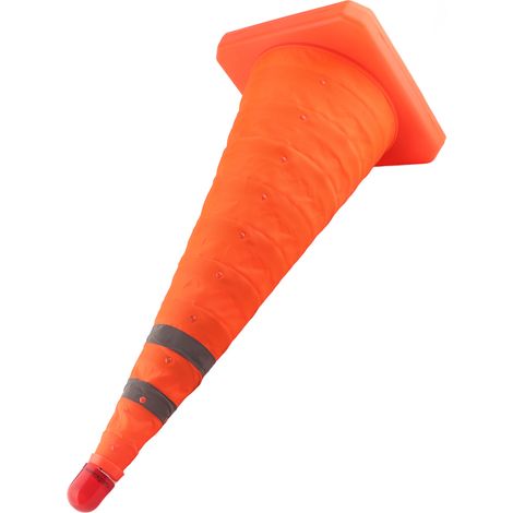 Cône de signalisation pliable avec collerette réfléchissante, multifonctionnel, pour la pratique de la conduite automobile et le stationnement sur route. (1/5)