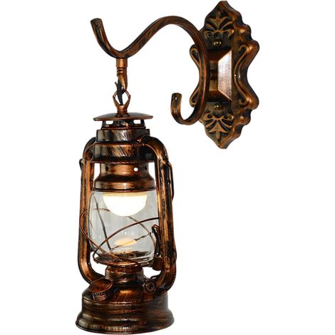 1 Lampe murale,Design rétro industriel,Éclairage LED,Structure fer forgé,Pour couloir et chambre (1/5)