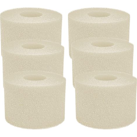 Éponge Filtrante Type S1,Cartouche Filtres de Piscine en Mousse RéUtilisable et Lavable,Filtre en Mousse à Cartouche pour Intex Type S1 Piscine, Aquarium, Spa(6 pièces ) (1/5)