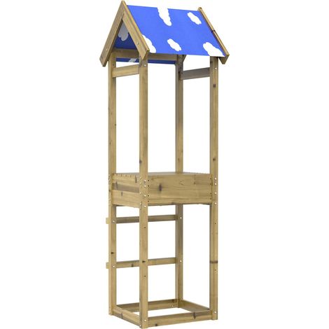 Spielturm Braun Massives imprägniertes Holz