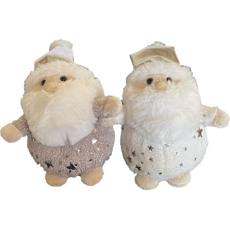 Lot de 2 PERE NOEL Décorations De Sapin en peluche à Suspendre
