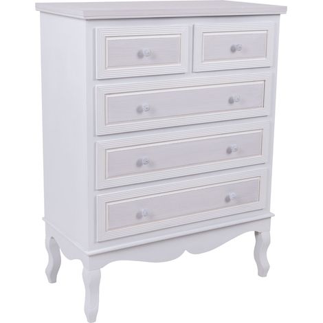 Cómoda de madera blanca de 80x40x105 cm (1/5)