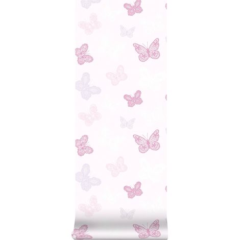 Superfresco Easy - Kinder Vliestapete - Schmetterlinge - Weiss/Rosa - 10mx52cm (1/5)