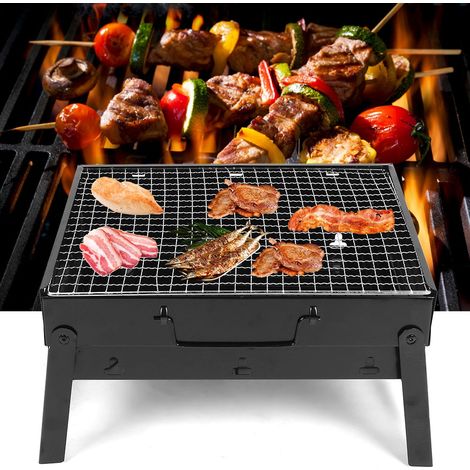Barbecue pliable portable en acier inoxydable, grill à charbon de bois pour camping et plein air (1/5)