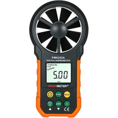 PEAKMETER Handanemometer Tragbares Windgeschwindigkeitsmessgerät CFM-Messgerät Windmesser Luftstromthermometer w