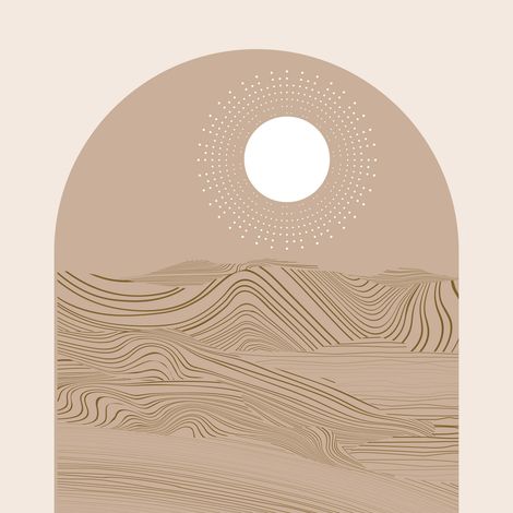 Papier peint panoramique - Paysage Boho - 130 cm x 130 cm (1/2)
