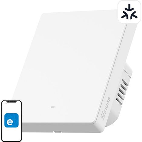 Interruptor de pared WiFi inteligente Sonoff M5-1C-80W Matter (1 canal, para marco)