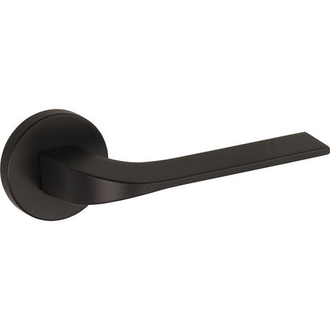 Maniglia per porta DH18, Vidaro, Basic Line, placca rotonda, nero super opaco (1/4)
