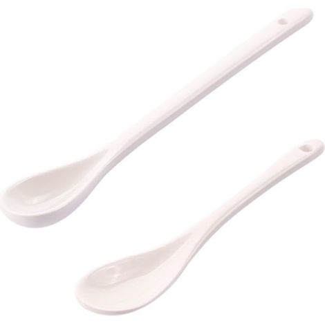 Porzellan Suppenlöffel mit Langem Griff Traditionelles Design 5 Stück Wiederverwendbare (1/5)