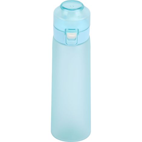 Air Wasserflasche 650ml mit 7 Duftkapseln, Trinkbecher mit Strohhalm für Fitnessstudio, Zuhause und Reisen, mattiertes Blau (1/5)