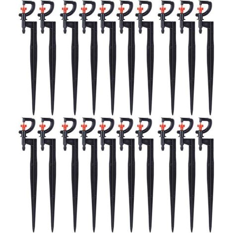 Arroseur d'arrosage, 20 pièces, Micro - arroseur Rotatif à 360 degrés de Type G, pour l'irrigation de la pelouse de Serre de Jardin avec Tuyau d'irrigation 4/7 (1/4)