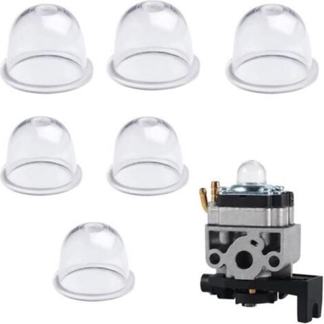 6 pièces pompe d'amorçage squib, piston d'amorçage de carburateur de pompe à carburant pour tondeuse à gazon, souffleur, coupe-herbe, coupe-haie, coupe-bordures, tronçonneuse (1/4)