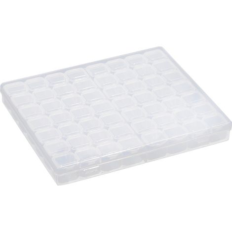 Boîte multifonctionnelle à 28 compartiments pour bijoux, broderies, strass, nail art et perles. (1/3)