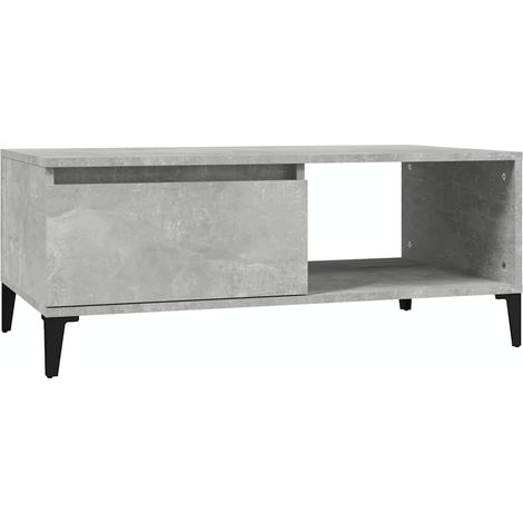 Mesa de centro madera contrachapada gris hormigón 90x50x36,5 cm vidaXL (1/5)