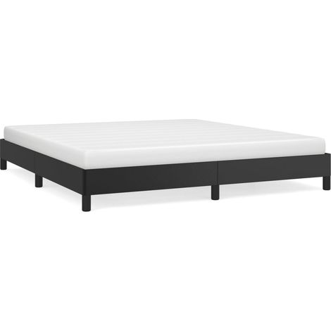 Lit double  Lit adulte  Cadre de lit sans matelas noir 180x200 cm similicuir