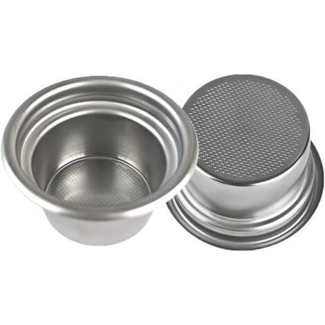 Set mit 2 Kaffeefilterkörben aus Edelstahl, 58 mm, für Kaffeemaschinen, mit Griffen und 4-Tassen-Kaffeepulverbehälter (1/4)