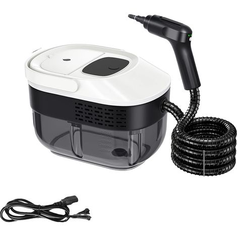 Limpiador a vapor, 2500 W de potencia, depósito de agua de 1600 ml, blanco. (1/2)
