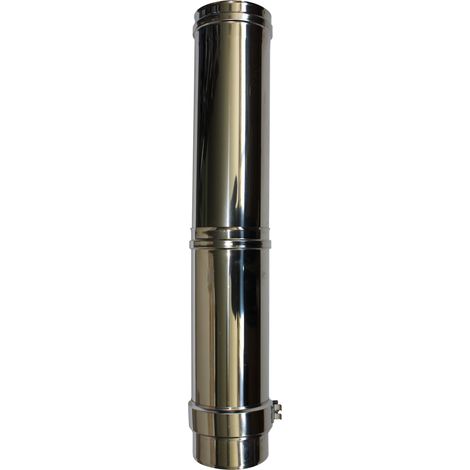 Longueur droite ajustable simple paroi inox de 370 à 560mm - Ø 200
