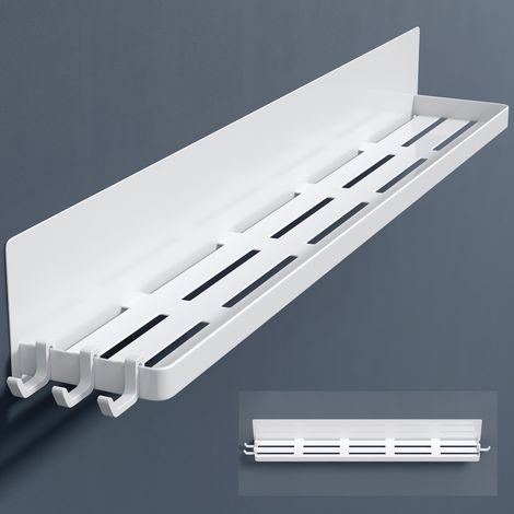 doporro Gewürzregal Magnetisch, Gewürz Organizer, Magnetic Küchenregal für Kühlschrank, Duschablage ohne Bohren, Badezimmer Organizer, Badregal & Shampoohalter,Hochglanz Weiß, Reglo-01 (1/5)
