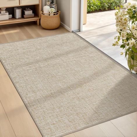 Tapis de Porte Paillasson d'Entree 60 x 90 cm, Tapis Entree Interieur Antidérapant, Tapis Interieur Entree Absorbant Lavable, Tapis d'Entrée pour Chien, Entrée, Porte et Couloir, Beige (1/5)