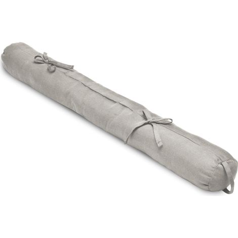 Beautissu Boudin bas de porte – 100% Coton – 100x10cm Gris clair