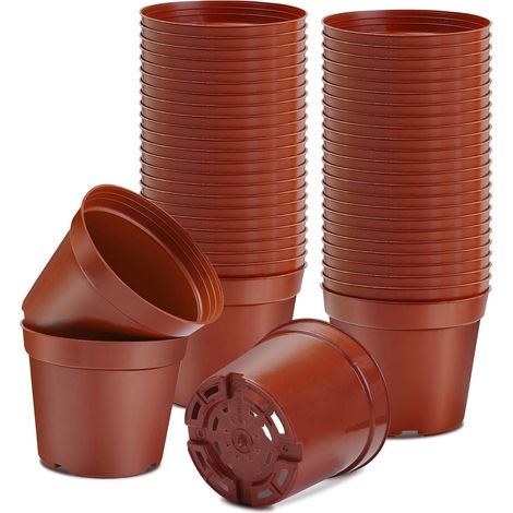 pots pour le semis et les boutures, pots de culture en plastique, pots de semis, bacs à fleurs pour fruits, légumes, plantes, plantes grasses, semis, boutures, repiquage, lot de 40, 7 × 5,3 × 6 cm
