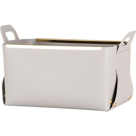 Tragbarer Leder-Organizer – Weiche, faltbare Ablage für unterwegs – 24,5 x 14,5 x 13 cm mit 2 Befestigungsbändern – Ideal für Schlüssel, Stifte, Büro und Zuhause (1/5)
