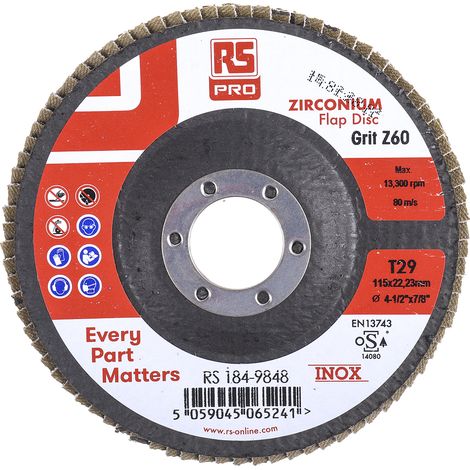 Disque abrasif RS PRO, P60, Ø 115mm ( Prix pour Paquet de 5 ) (1/3)