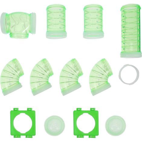 Hamsterröhren-Verbindungsplatten-Set, DIY-Verbindungstunnel für den Außenbereich – 15 x 6 x 6 cm – Grün (1/4)