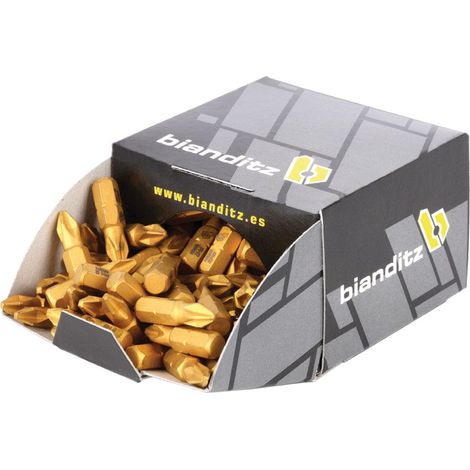 Punta Bianditz PZ 50mm 1 4" TiN. Cobre2x50Caja de 100 unidadesCaja de 100 unidades Cobre 2x50 (1/4)