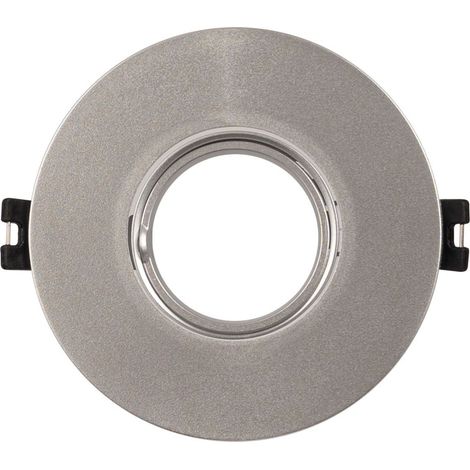 Collerette downlight ronde orientable GU10 / MR16 - Coupe Ø75 mm - Argent (1/5)