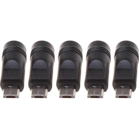 5 Stück 5,5 x 2,1 mm Klinkenbuchse auf Micro-USB-Stecker für DC-Stromanschlussadapter