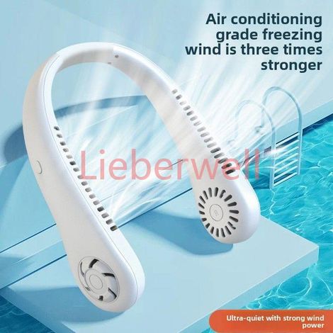 Ventilateur cou sans pales , USB rechargeable silencieux mini, blanc, cadeau étudiant NORVYN (1/4)