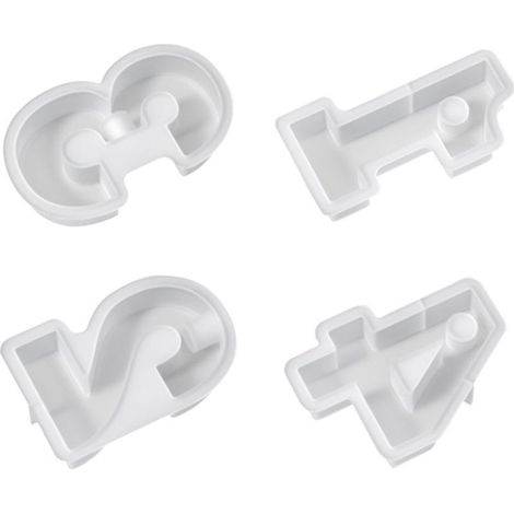 4 moules en silicone pour bougeoirs chiffres (1 à 4), à faire soi-même. Moule en résine époxy pour bougeoirs, à utiliser en plâtre ou en résine époxy. (1/5)