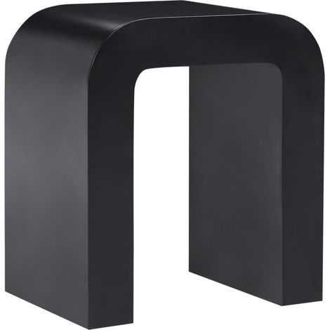 Mesa auxiliar de diseño escandinavo moderno mesita en forma de U de MDF negro Enid (1/5)
