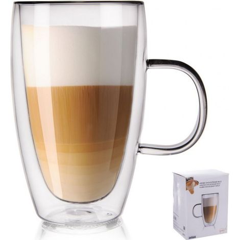 Vaso térmico de doble pared para café con leche DOBLE 430 ml (1/4)