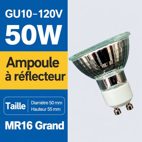Ampoule halogène à réflecteur GU10 120V 50W 120v 50w gu10 5 × 1 × 5,5 cm 20 g – Livraison gratuite