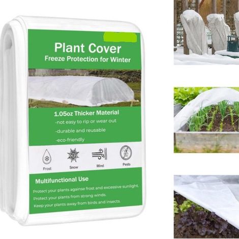 Toile de protection non tissée pour plantes - Protection contre le gel - Toile de protection pour plantes - Protection contre les insectes et les oiseaux - Toile de protection blanche - 2 x 10 m (1/5)