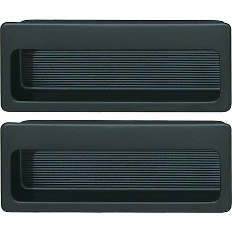 Poignée cuvette rectangulaire à encastrer en acier noir mat 75x32mm – Intégration invisible pour meubles – Lot de 2 (1/5)