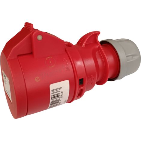 Presa industriale volante 400V CEE 6H 3P + T 16A IP44 per esterno impermeabile rosso (1/3)