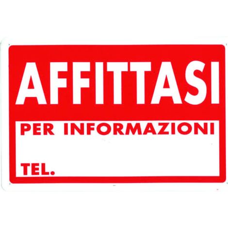 Cartello affittasi - cm.30x20h. - 10 pz