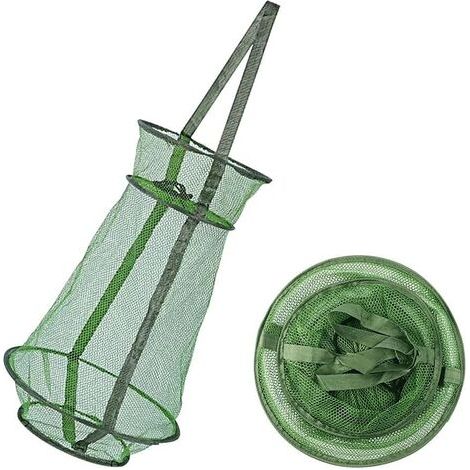 Filet de pêche- 55 33cm, filet de pêche nasse pour attraper toutes les espèces de poissons, écrevisses (vert) (1/5)