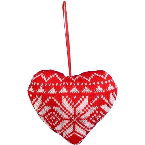 Decorazione natalizia, ciondolo a forma di cuore in lana, 12 cm (1/2)