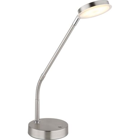 Tischleuchte Beistelllampe Tischlampe Nickel matt LED Touchdimmer H 53,5cm (1/5)