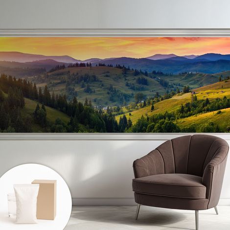 Papier peint intissé mural avec imprimé pour décoration pour salon pour chambre à coucher pour entrée Paysage de montagne 250x104 cm (1/5)
